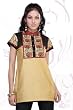 Short Sleeve Floral Embroidered Work Ladies Blouse Tunic Top Kurta Kurti