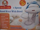 Better Cook 5 Speed Hand Stand Mixer with Bowl