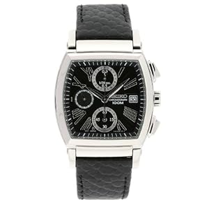 Seiko Men's SNDZ99 Anodized Stainless Steel Case Black Dial Chronograph Watch (Watch)