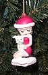 3.5" Betty Boop in Santa Attire With Dog Christmas Ornament #W20048