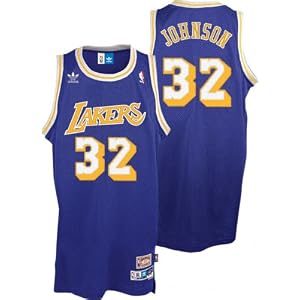 Magic Johnson Jersey: adidas Purple Throwback Swingman #32 Los Angeles Lakers Jersey