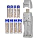 UltraLast USB Charger Kit with 2-Position AA/AAA USB Charger, 2 (2000mAh) AA NiMh Batteries &amp; 2 (800mAh) AAA NiMh Batteries