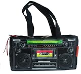 Loop NYC Parcel 2008 * Black * Audio Couture Super Cute Shoulder Tote Bag With Usable Speakers -- Plug In Your MP3 and Jam !