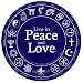 Live in Peace and Love. Round Bumper Sticker.