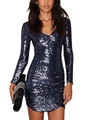 Sexy V-neck Glittering Asymmetric Wrap Embroidered Sequined Bodycon Dress/Club Dress/Party Dress/Wedding Dress 