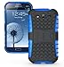 JKase Diablo Series Tough Rugged Dual Layer Protection Case Cover with Build in Stand Compatible for Samsung Galaxy Grand i9080, Samsung Galaxy Grand Duos i9082 - Retail Packaging (Blue)