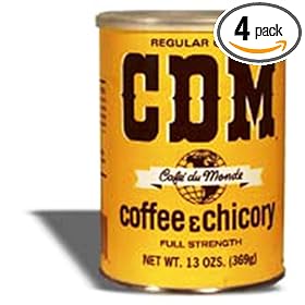 CDM Coffee & Chicory, Regular Grind, 13-Ounce Cans (Pack of 4)