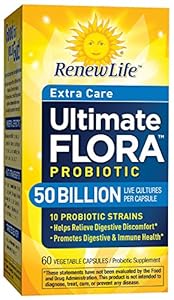 Renew Life Ultimate Flora Extra Care Probiotic 50 Billion (Formerly Critical Care), 60 Count