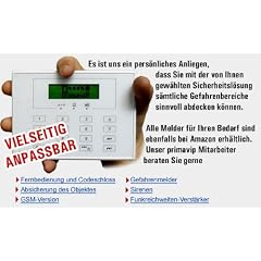 Handkleine Alarmanlage 868 MHz. mit Touchscreen und integriertem GSM W�hlger�t (!!!!Sie ben�tigen keinen Festnetzanschluss / Neues Model 2011!!!)