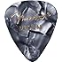 Fender 351 Premium Celluloid Guitar Picks, 12 Pack, Black Moto, Medium