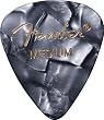 Fender 351 Premium Celluloid Guitar Picks, 12 Pack, Black Moto, Medium