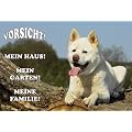 Metall - Warnschild Akita Inu