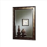 Wall Mirror with Metal Frame in Black & Copper Finish