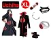 Naruto Itachi Uchiha cosplay costume set (Akatsuki Cloak + Naruto pencil case+ Anti Leaf Itachi head