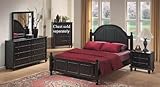 4pc Full Size Bedroom Set in Black Finish