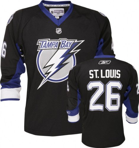 Martin St. Louis Youth Jersey: Reebok Black #26 Tampa Bay Lightning Youth Replica Jersey
