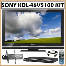 Sony BRAVIA V Series KDL 46V5100 46 Inch 1080p 120Hz LCD HDTV + TV Accessory Kit Sony BRAVIA V-Series KDL-46V5100 46-Inch 1080p 120Hz LCD HDTV + TV Accessory Kit