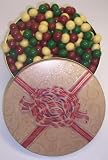 Review Scott's Cakes  / Scott's Cakes Holiday Mix Gourmet Chocolate Malt Balls in a Large Red Bow Tin