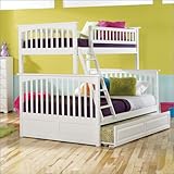 IMAGE OF Twin over full Atlantic Furniture Columbia Style Twin Over Full Bunk Bed with Trundle in White