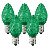 25 Bulbs C7 LED - Green - Candelabra Base - Christmas Lights - Christmas Lite Co. 44126