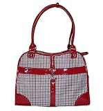 Dog Cat Red Houndstooth Pet Carrier Small