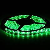 SUPERNIGHT (TM) 16.4FT 5M SMD 5050 Waterproof 300LEDs Green LED Flash Strip Light ,LED Flexible Ribbon Lighting Strip,12V 60W