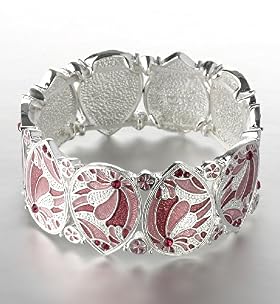 Silver Plated Art Nouveau Stretch Bracelet Silver Plated Art Nouveau Stretch Bracelet