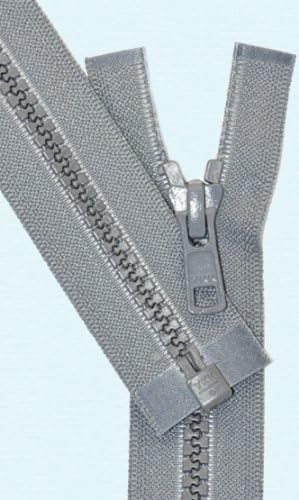 34" Vislon Zipper ~ YKK #5 Molded Plastic ~ Separating - 578 Medium Grey (1 Zipper/Pack)