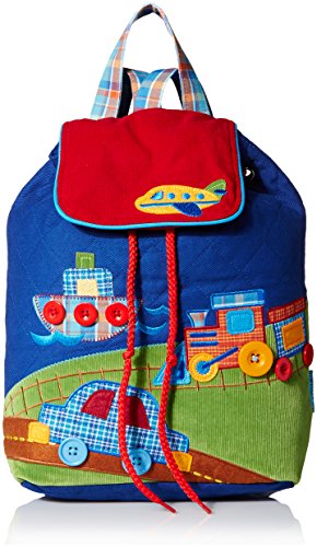 Stephen Joseph Boys' Signature Collection Quilted Backpack, Transportation, 13 x 13.5