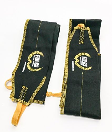 FULGS Fit Fabric Wrist Wraps Black/Gold (Pair). Use for Crossfit/Weightlifting/Powerlifting/Body Building/ Wrist Support