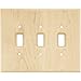 Liberty Hardware 126796 Wood Square Triple Toggle Switch Wall Plate / Switch Plate / Cover, Unfinished