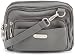 Baggallini Triple Zip Bagg in Pewter| WITH FREE IMPORTED SILK SCARF