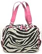 Zebra Print Laptop Bag Carry Case Pink Trim Side Pockets