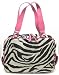 Zebra Print Laptop Bag Carry Case Pink Trim Side Pockets