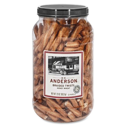 Anderson Wheat Braid Pretzel - Reusable Container - Honey, Wheat - Jar - 1.44 lb - 1 Each