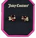 Juicy Couture Heart Banner Studs Red Crystal Earrings