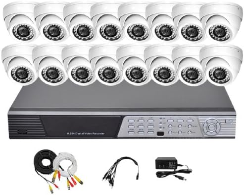 iPower Security SCCMBO0014-2T 16 Channel 2TB HDD Full D1 DVR Security Surveillance System with 16 850TVL Cameras