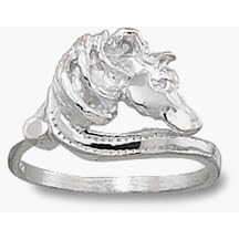 Horse Head with Swirl Ladies' Ring Size 6 1/2 - Sterling Silver Jewelry