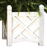 DMC Products Chippendale 14-Inch Square Solid Wood Planter, White