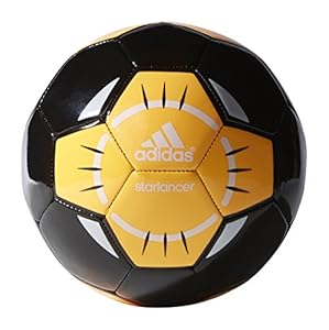 adidas Performance Starlancer IV Soccer Ball, Black/White/Solar Gold-Orange, 4