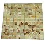 1"X 1" Light Green Onyx Polished Finish Mosaics Meshed on 12" X 12" Tiles for Kitchen and Bathroom Backsplash, Shower Walls, Bathroom Floors & Walls