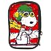 Compact Digital Camera Leather Case of Snoopy Flying Pop Art Green Helmet