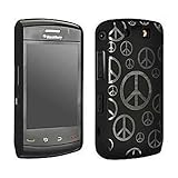 Blackberry Storm 2 9550 Silver Peace Signs on Black Snap On Protective Case ....
