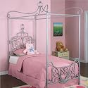 Furniture online: Powell Princess Rebecca Sparkle Silver Canopy Bed, Twin