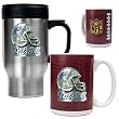 New England Patriots 16oz Travel Mug & 15oz Gameball Ceramic Mug Set - Helmet logo NFL Football