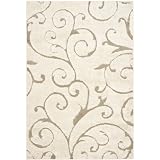 Safavieh Florida Shag Collection SG455-1113 Cream and Beige Shag Square Area Rug, 6-Feet 7-Inch Square