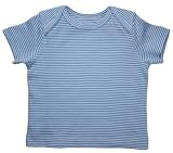 Funkoos Organic Baby Clothes Blue Pinstripe Baby Boy Short Sleeve T-Shirt, 18-24 months for infants/newborn :18 – 24 mon