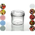 Cap+Cro - 10 St�ck Sturzgl�ser 125 ml, Deckelfarbe: kariert rot-weiss
