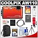 Nikon Coolpix AW110 Shock & Waterproof GPS Wi-Fi Digital Camera (Orange) with 32GB Card + Battery + Case + Float Strap + HDMI Cable + Flex Tripod + Accessory Kit