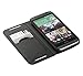 GreatShield SHIFT LX Leather Wallet Flip Case with Stand for HTC One M8 (2014) - Retail Packaging (Black)